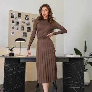 dark brown skater dress Gloria Wavamunno Skater Dress – Ichyulu main image 1