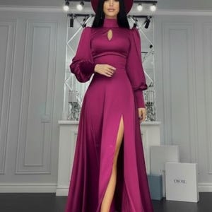 fuschia and purple dress Vibrant Fuchsia Strapless Gown 39114