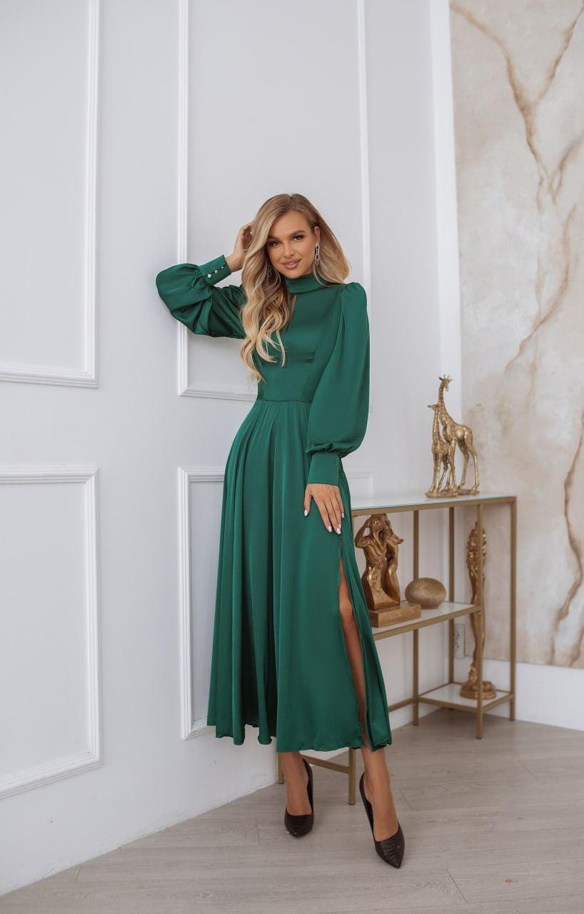 emerald green silk midi dress Claire Midi Dress, in Deep Emerald Luxe Satin | Show Me Your Mumu