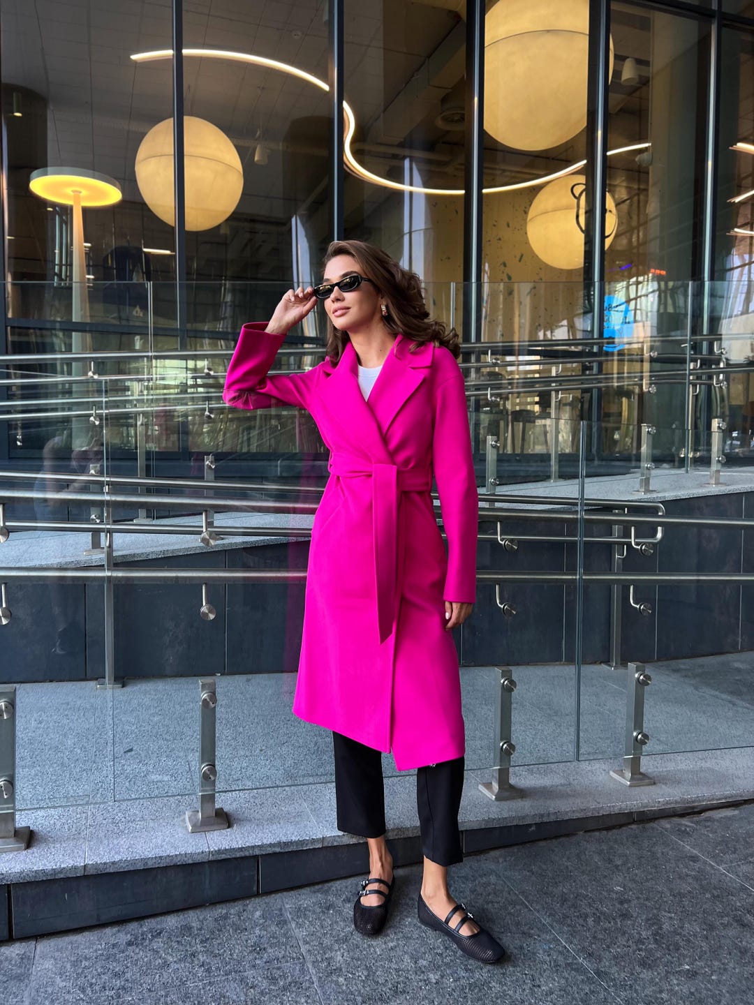 Rosa Fucsia Outfits Con Abrigo Rosa Pastel Outfit Sueter Rosa Pink