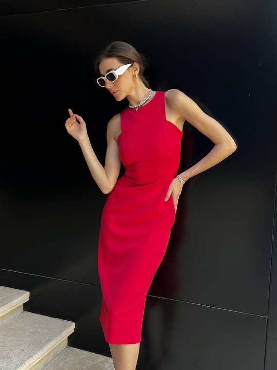 Sexy red hotsell midi dress