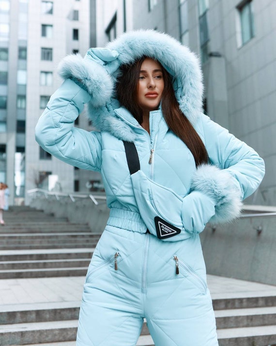 Mono de esquí para mujer, traje de nieve de invierno para mujer, mono  cálido para mujer, traje de snowboard para mujer, mono de esquí para mujer,  traje de nieve azul 