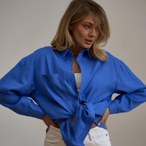 royal blue dress shirt women Amazon.com: Harriton Ladies' Long Sleeve Twill Shirt, S, French Blue : Clothing, Shoes & Jewelry