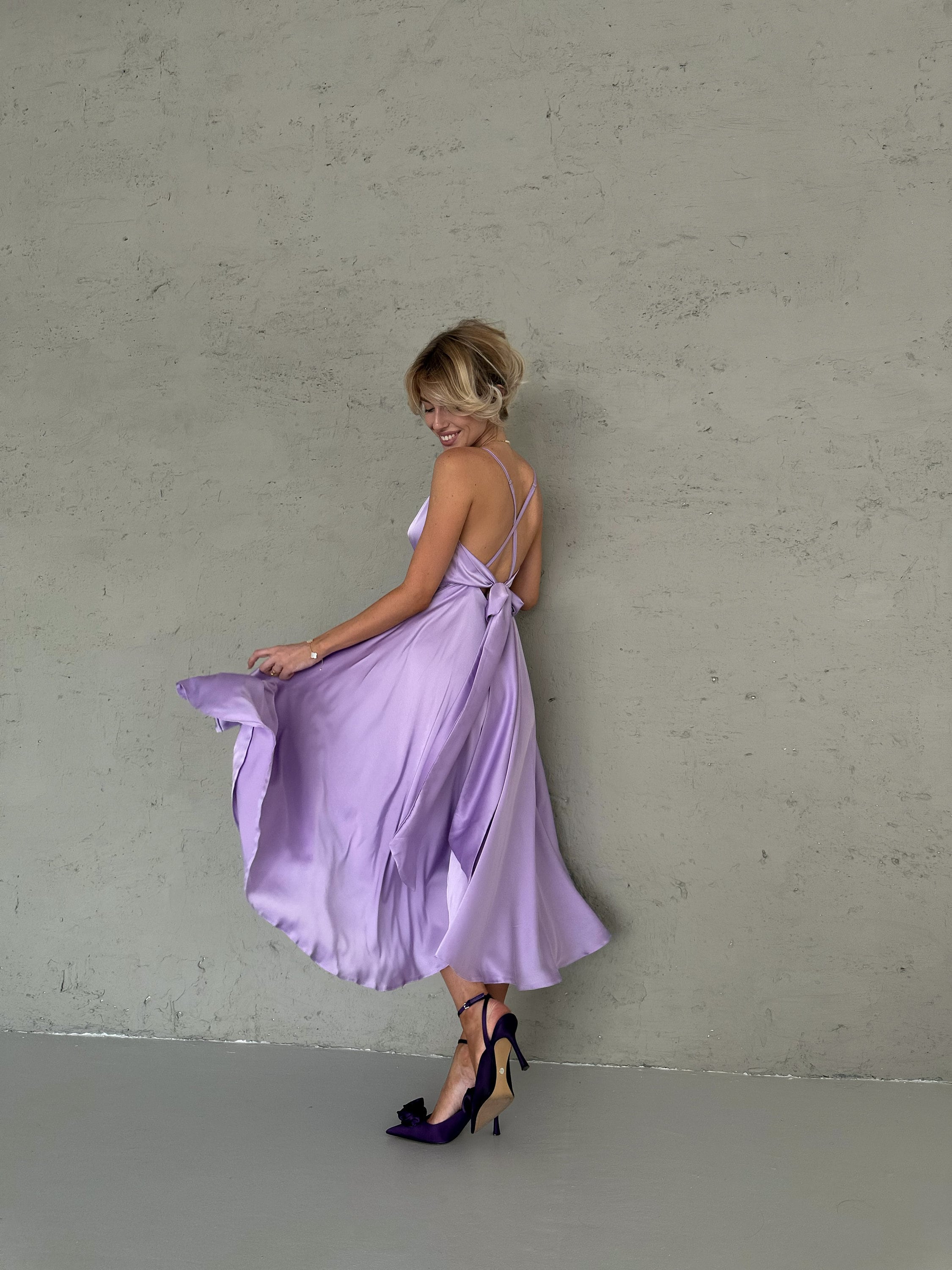 slip into the night midi dress lavender Slip Into The Night Midi Dress Lavender