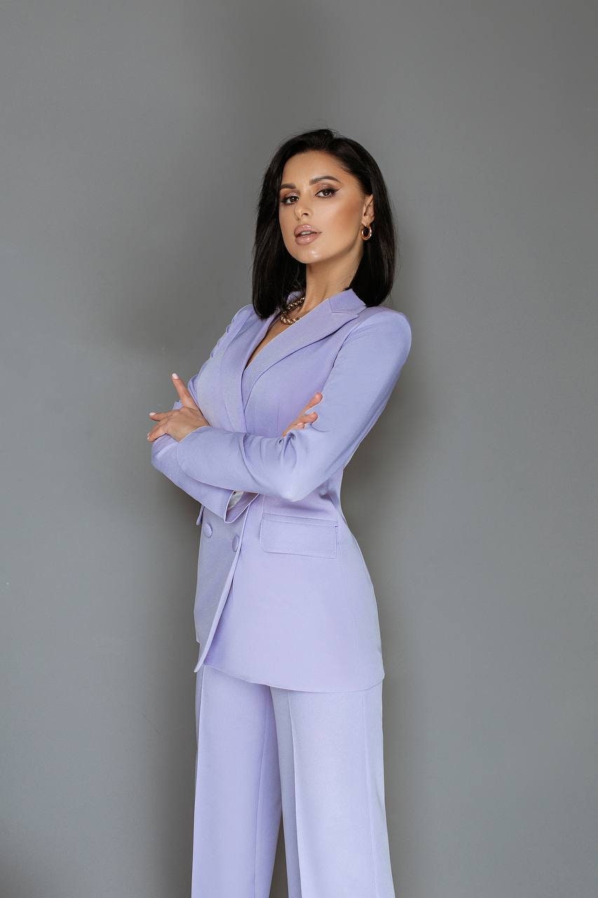 Lavender Pantsuit for Women, Blazer Trouser Suit Set for Women, Purple  Pantsuit With Oversized Blazer and Long Pants, Women's Business Suit 