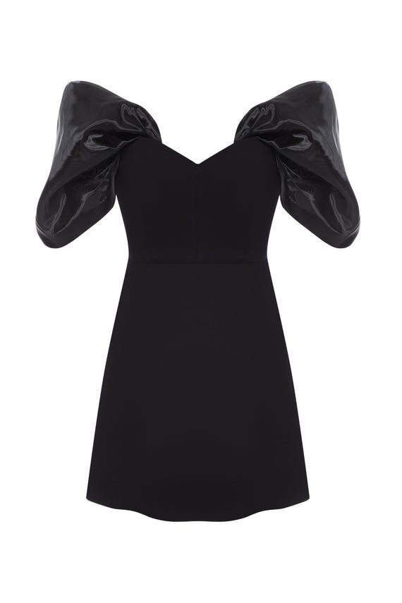 blue dress for baby girl women's black irregular puffy short dress YM728 – ymprom main image 1