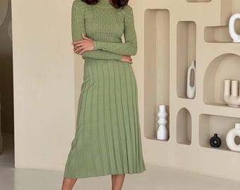 sage ribbed midi dress Aloha Ribbed Midi Dress (Sage) FINAL SALE