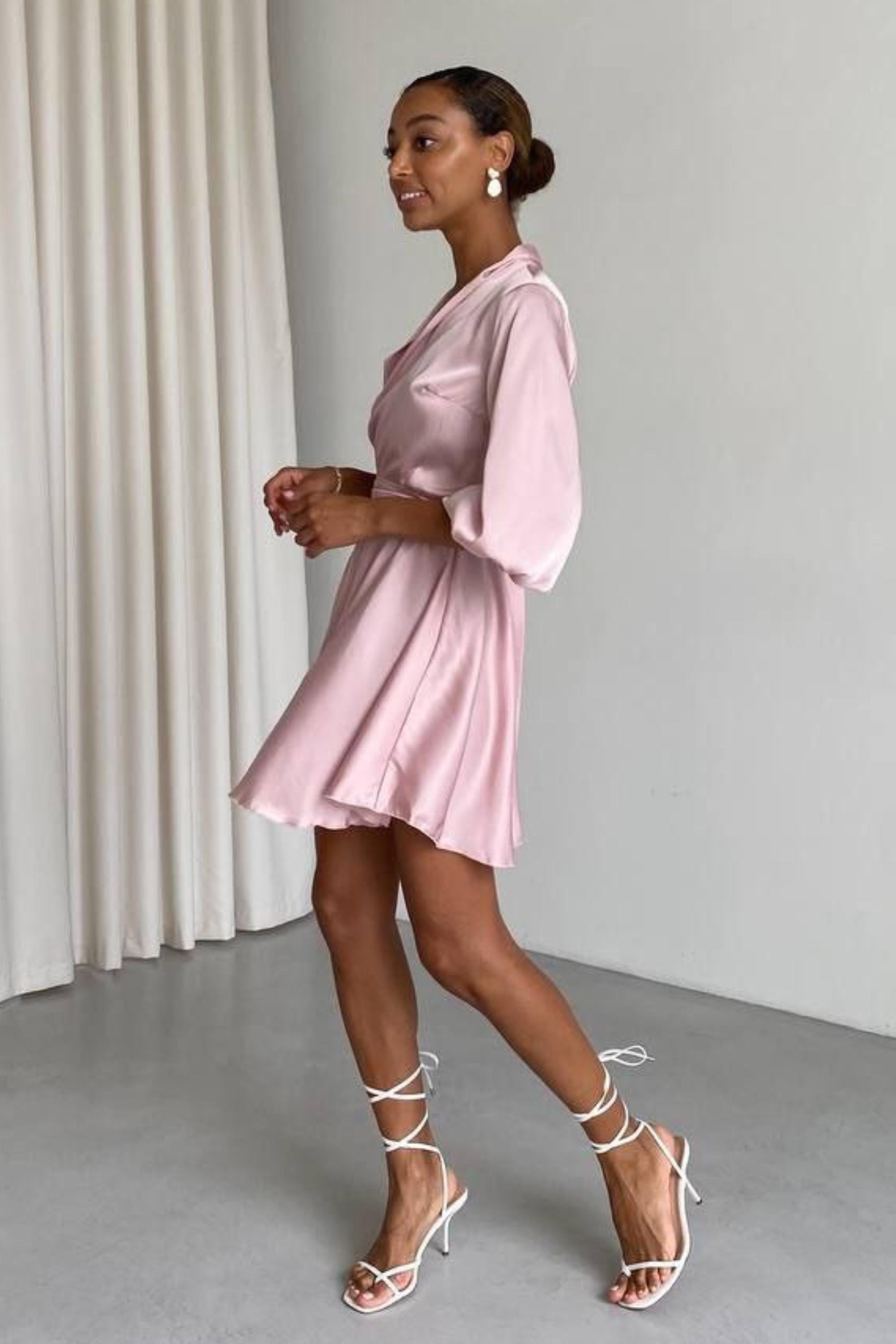short v neck dress with sleeves Rosie Lace Bodice Short Sleeve V-Neck Ballerina Dress