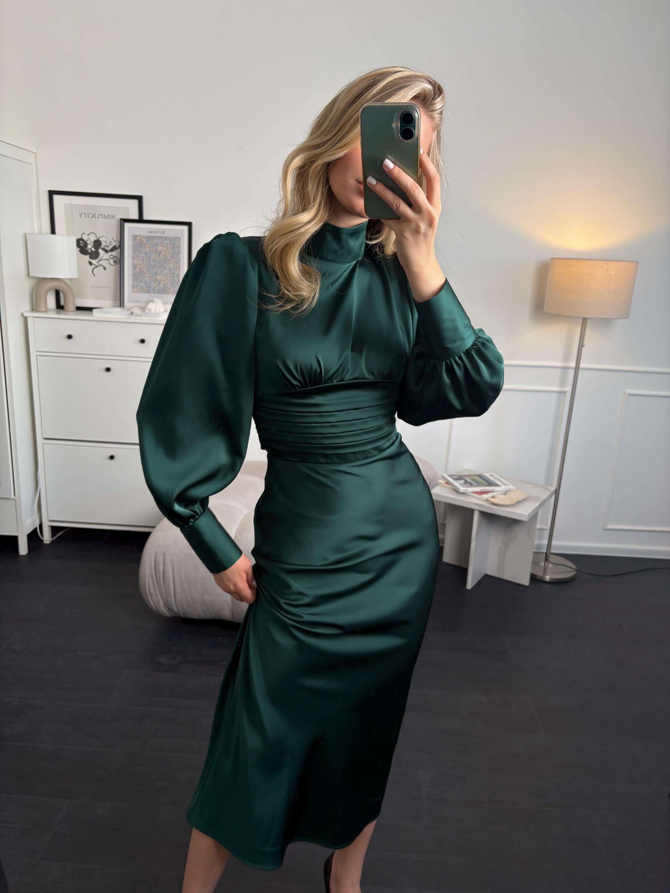 Modest Forest Green Dress - Etsy