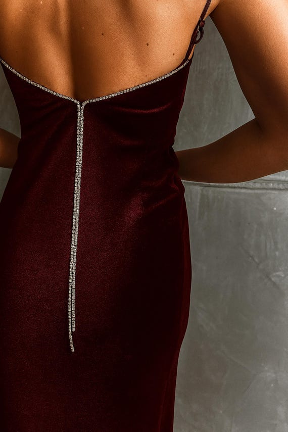 burgundy velvet slip dress Burgundy Velvet Slip Dress