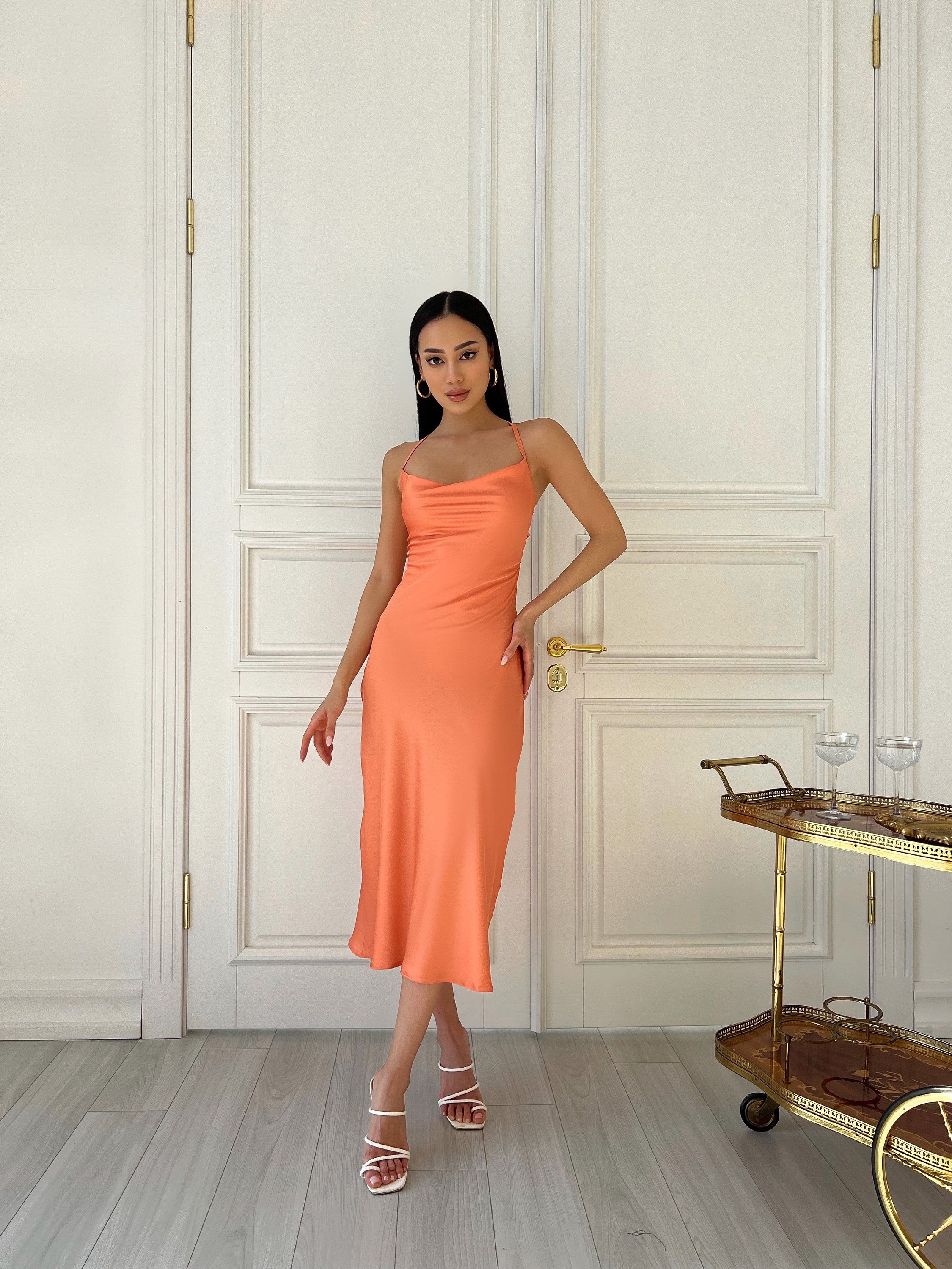 light orange dress