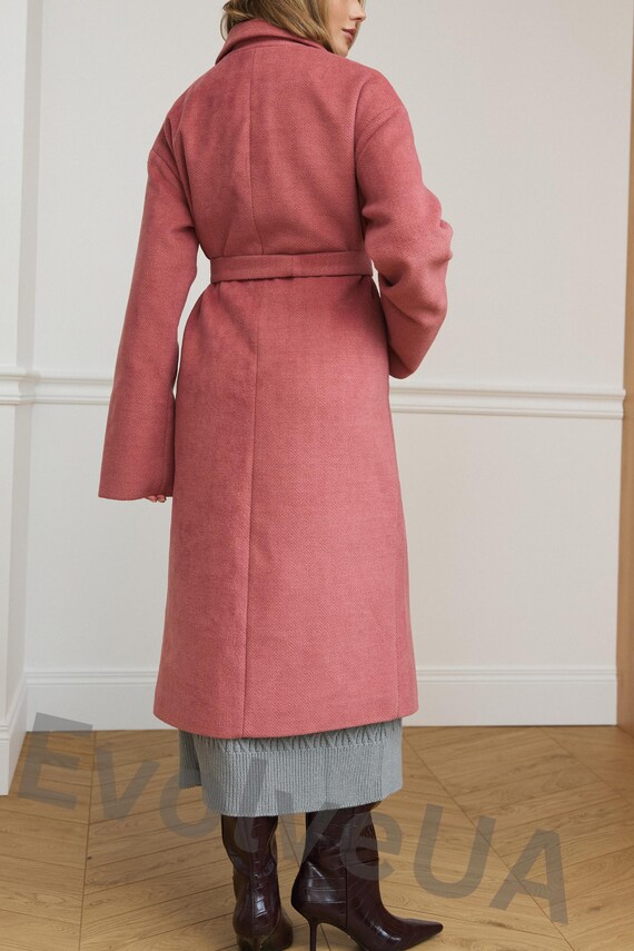 Pink herringbone coat sale