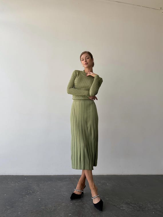knee length dresses for ladies Floral Silk Midi Dress with Sheer Long Sleeves Silk Dresses for Women