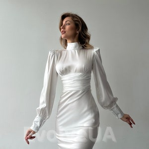 Mock neck midi dress long sleeve hotsell