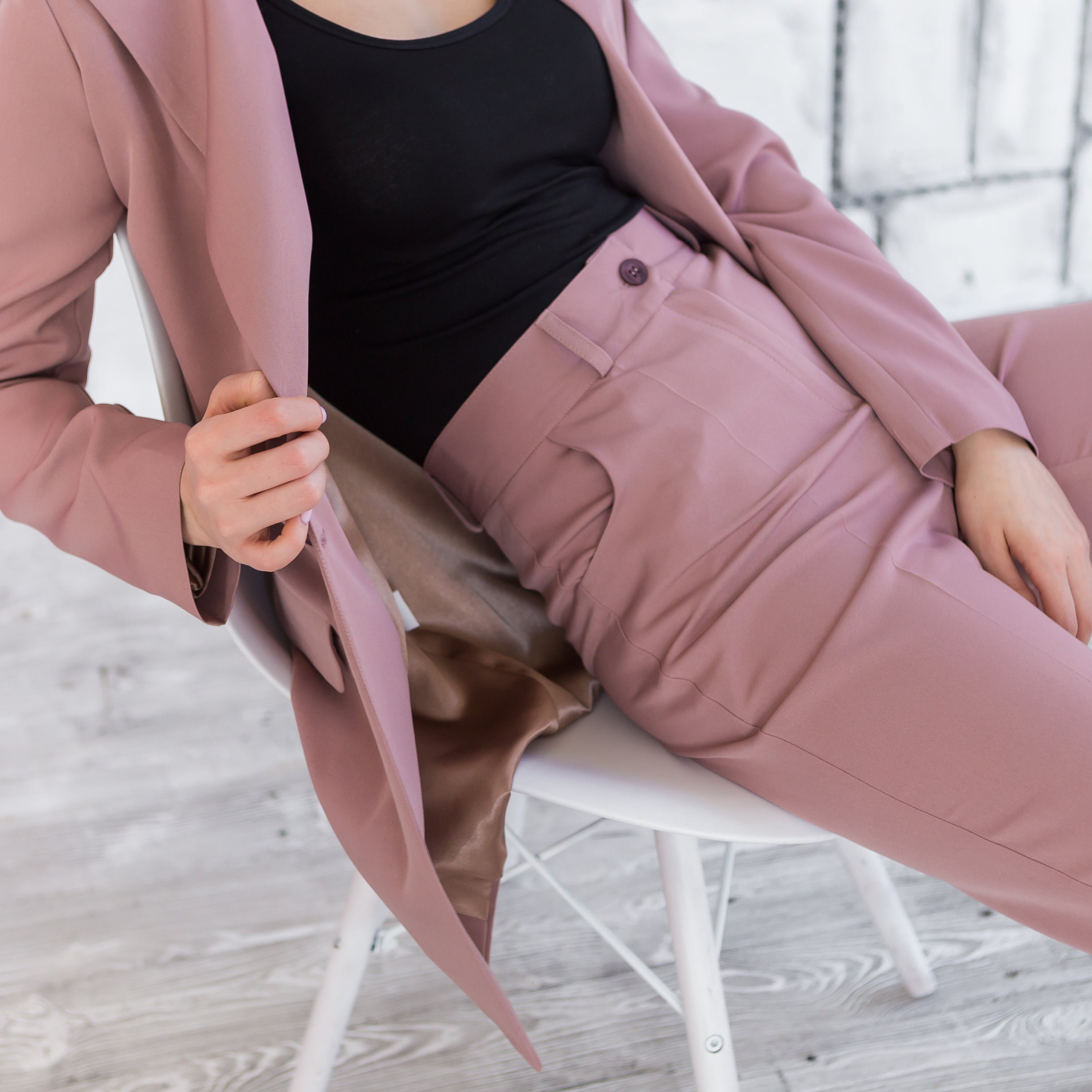 Dusty Pink Pantsuit for Women, Pinky Blazer Trouser Suit for Women, Office  Wear for Women, Women's Formal Wear -  Finland