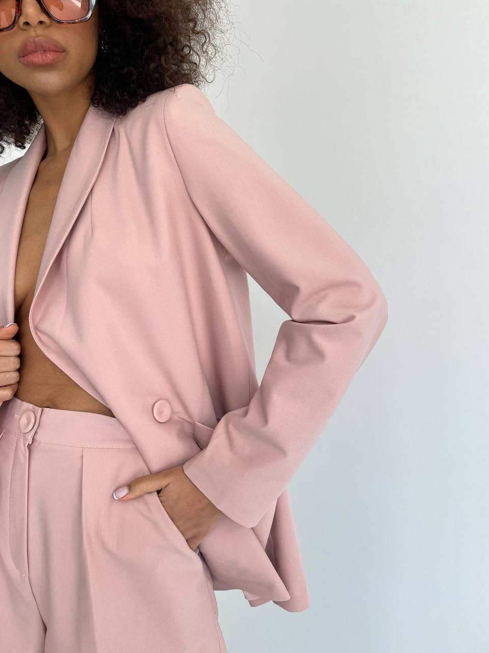 Shorts And Blazer Suit Set For Women Dusty Pink Shorts Suit Etsy