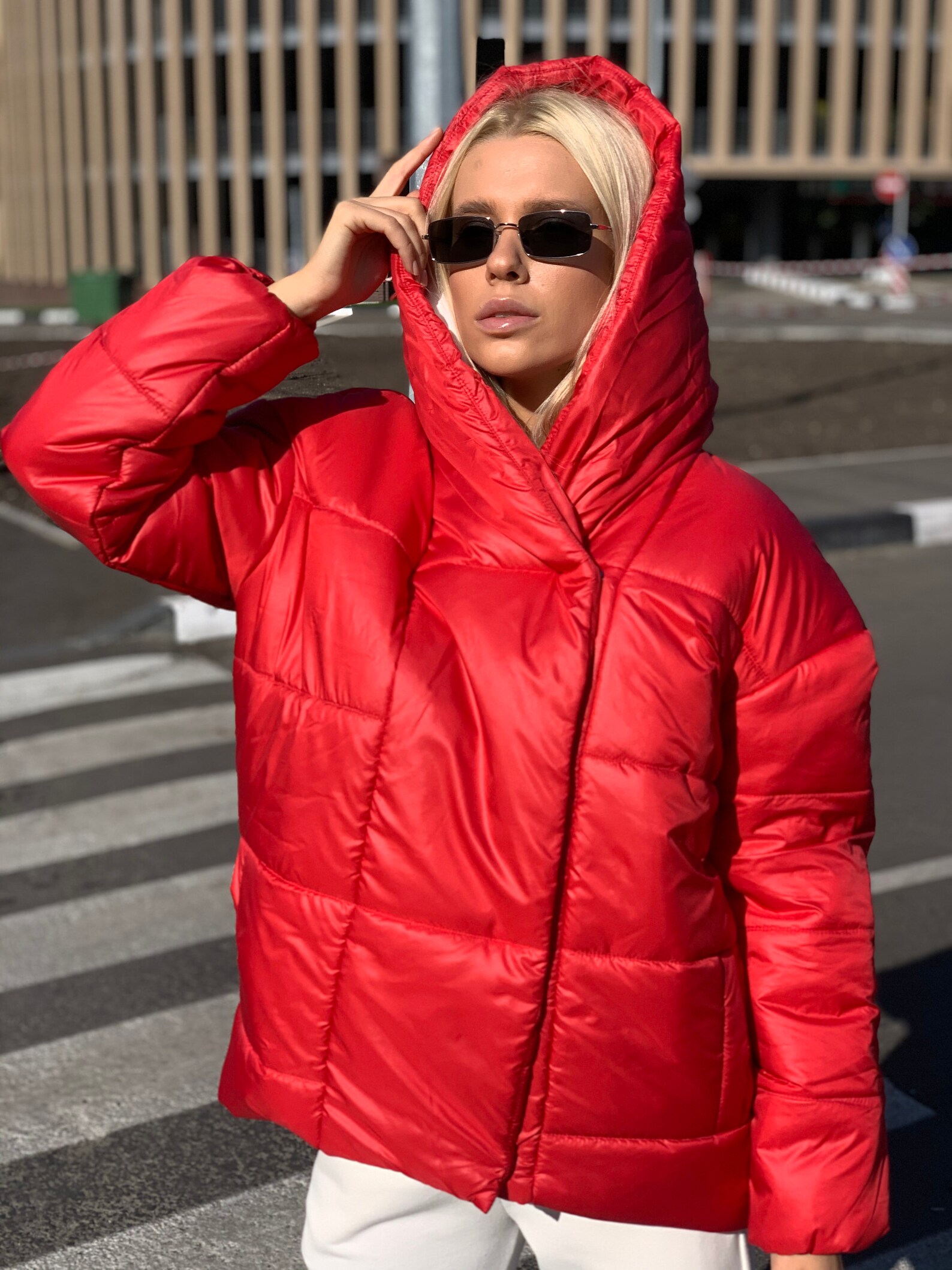 Red Puffer Jacket Warm Coat Puffer Jacket for Women Short Etsy UK