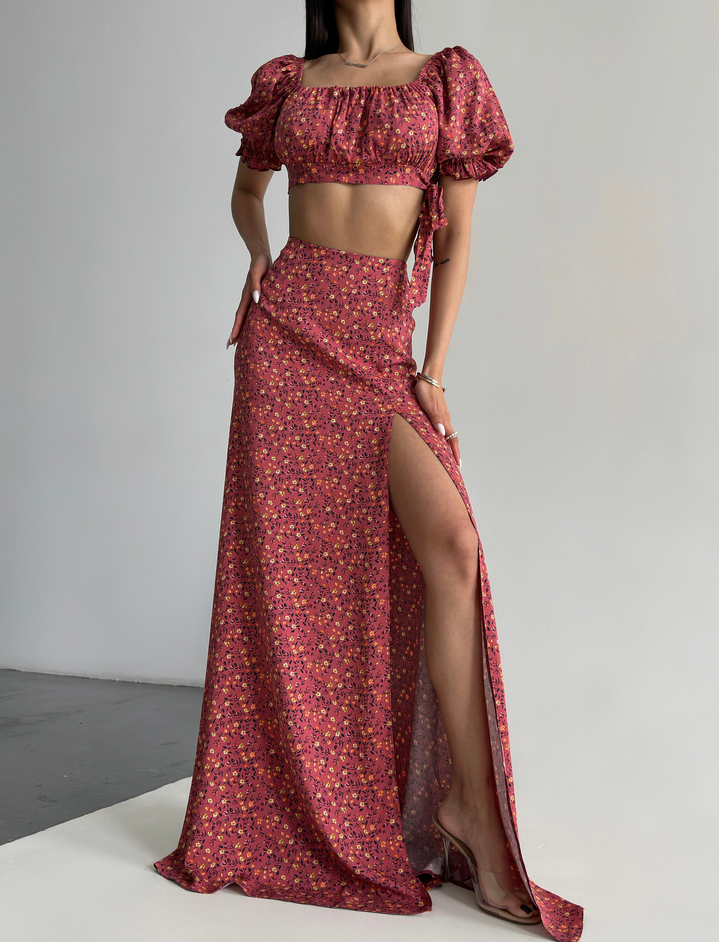Buy Floral Slit Skirt Online In India -  India