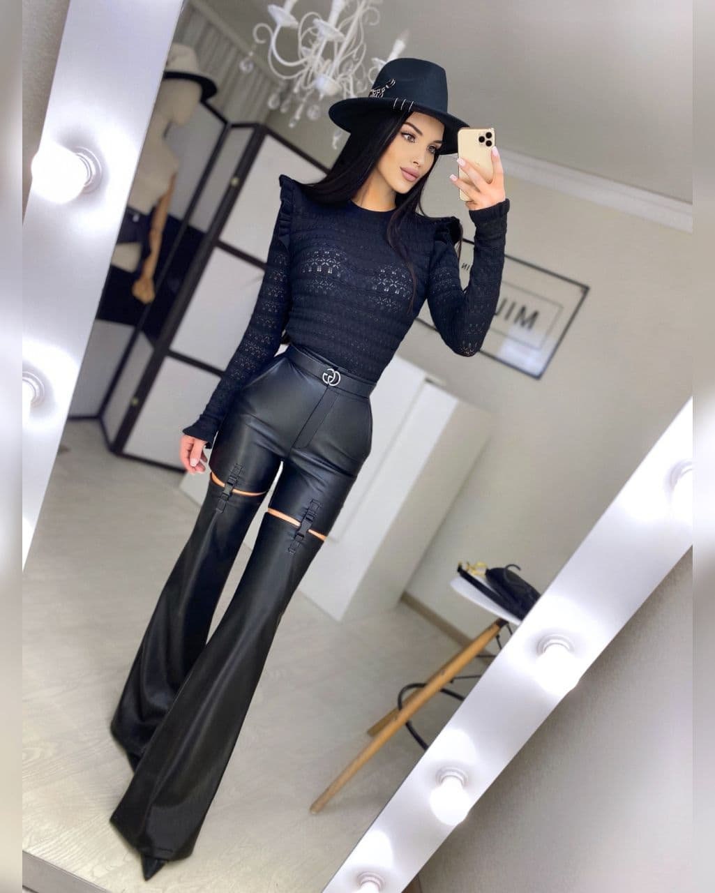 Vegan Leather Pants Women, Faux Leather Pants Women, Leather Bell Bottoms  Trousers, Black Leather Pants for Women, Leather Flares 