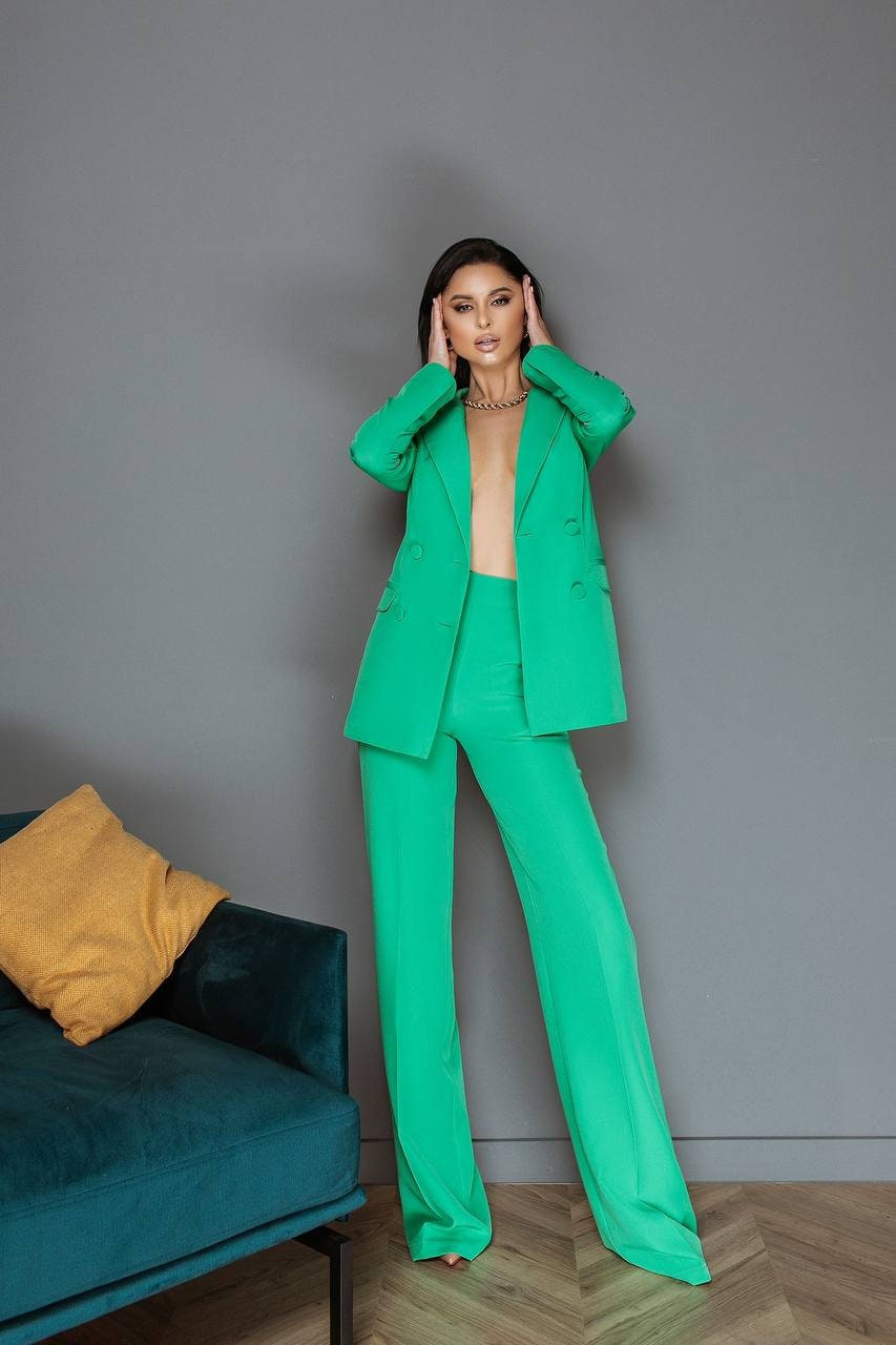 lime green pantsuit
