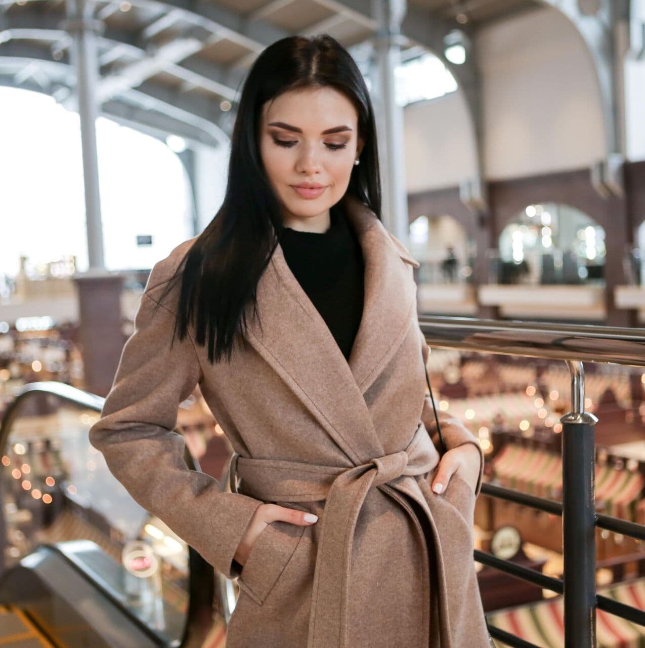 Spring Camel Coat Wool Wrap Coat Womens 