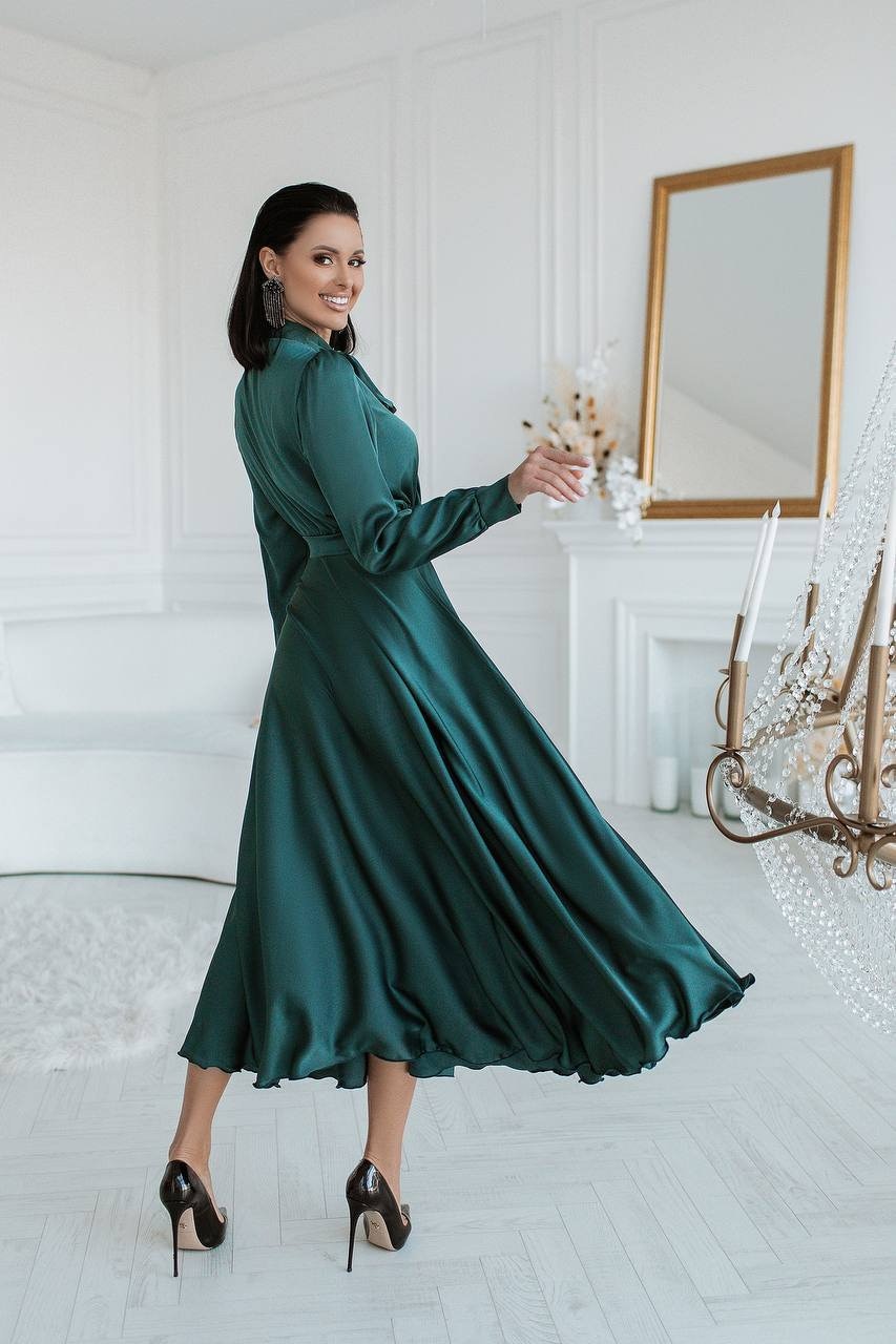 slim fit dress slacks Roma Halterneck Bridesmaids Dress In Forest Green