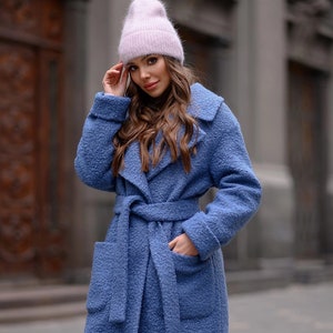 Royal Blue Robe Wrap Coat - Ready to Wear