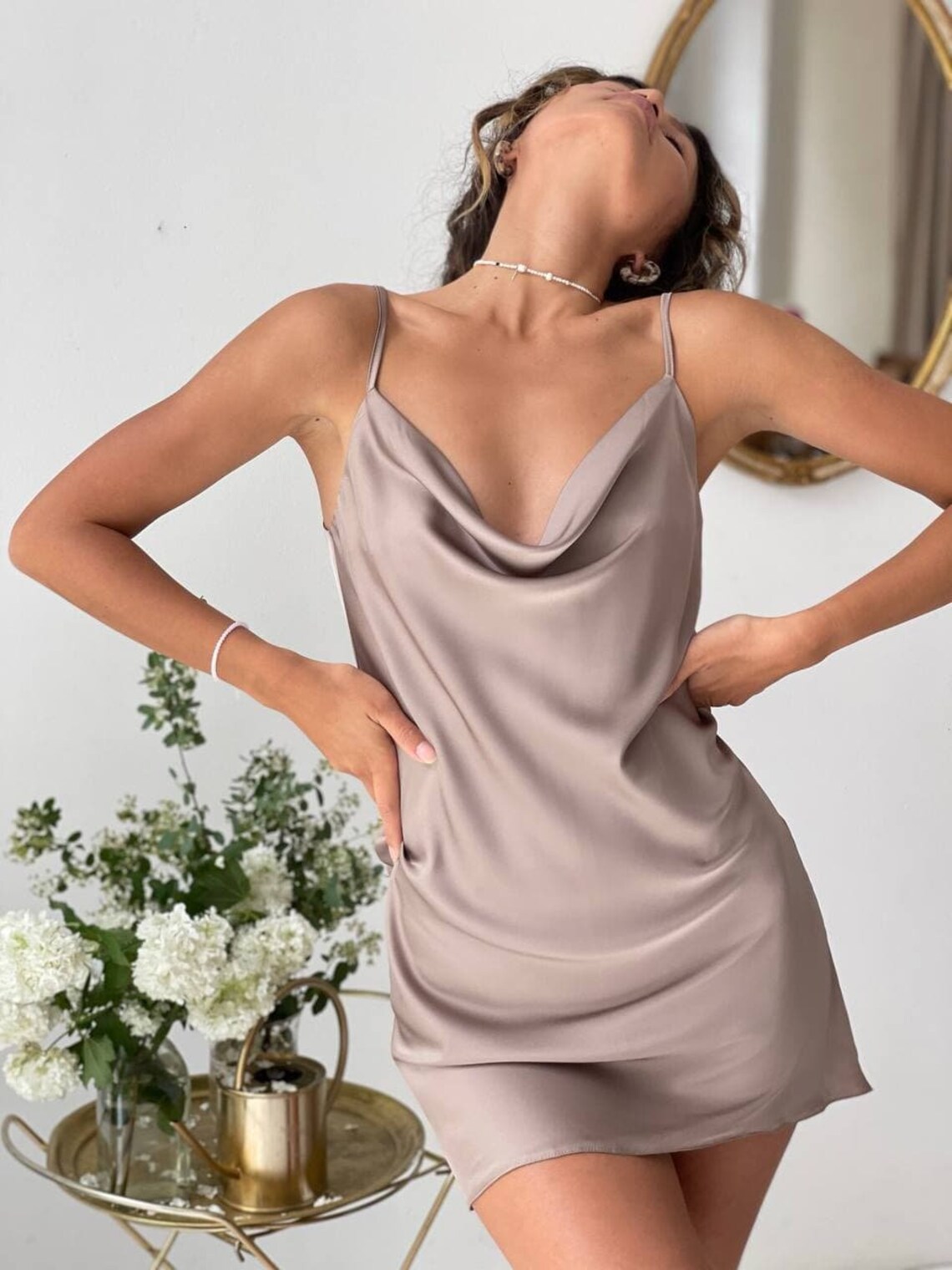 mini silk slip