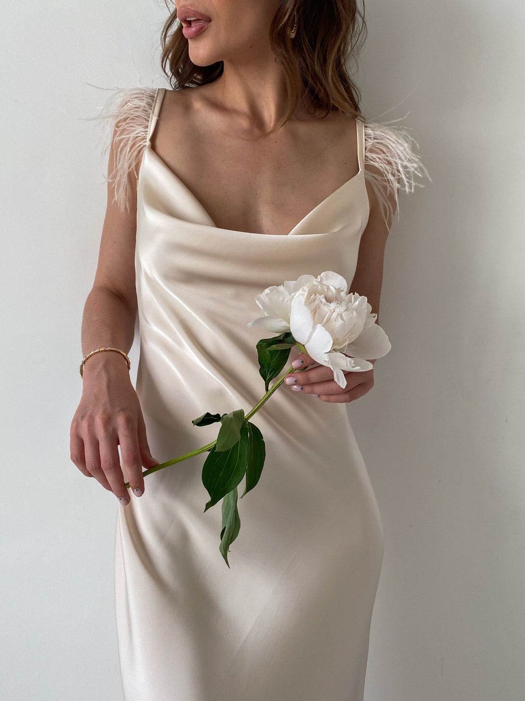 midi slip dress silk