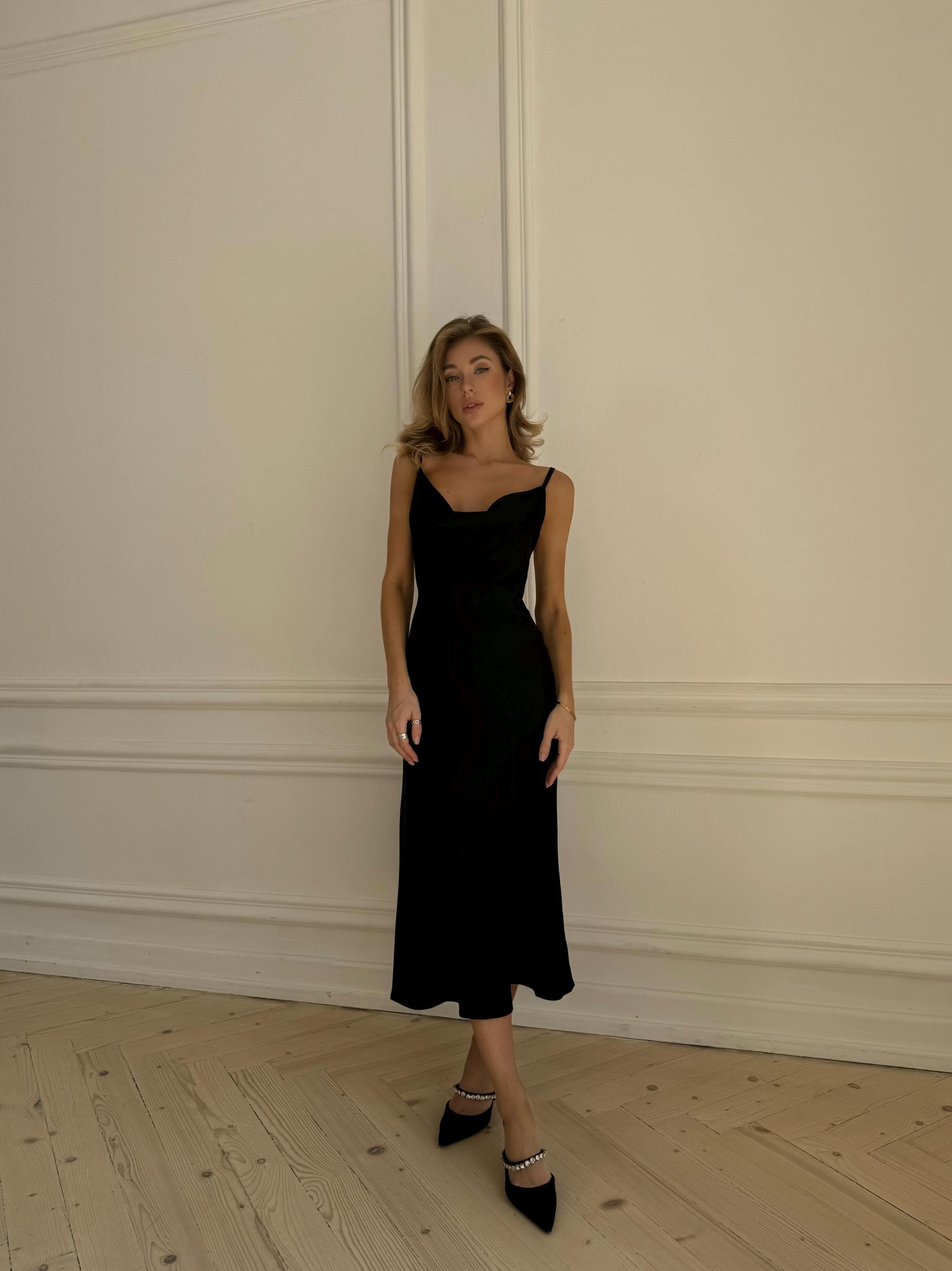 Black Cowl Dress - Etsy