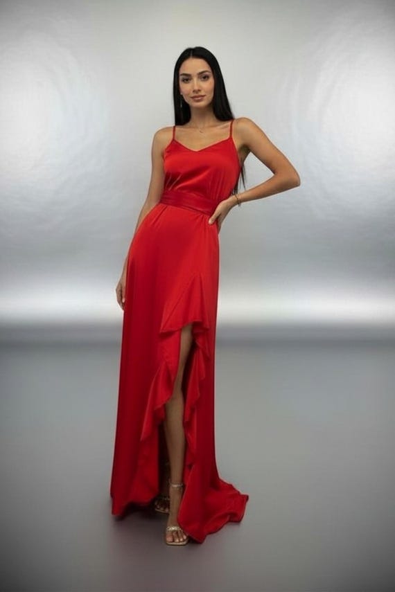 fake silk dress Black Faux Silk Mini slip dress with Cowl neck for casual summer look