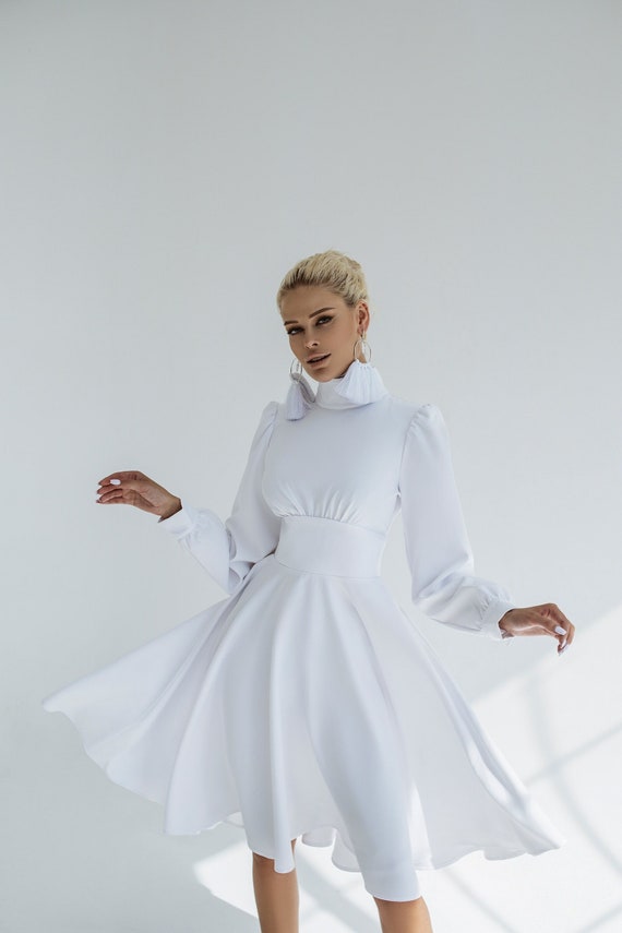 Vestido blanco circular sales