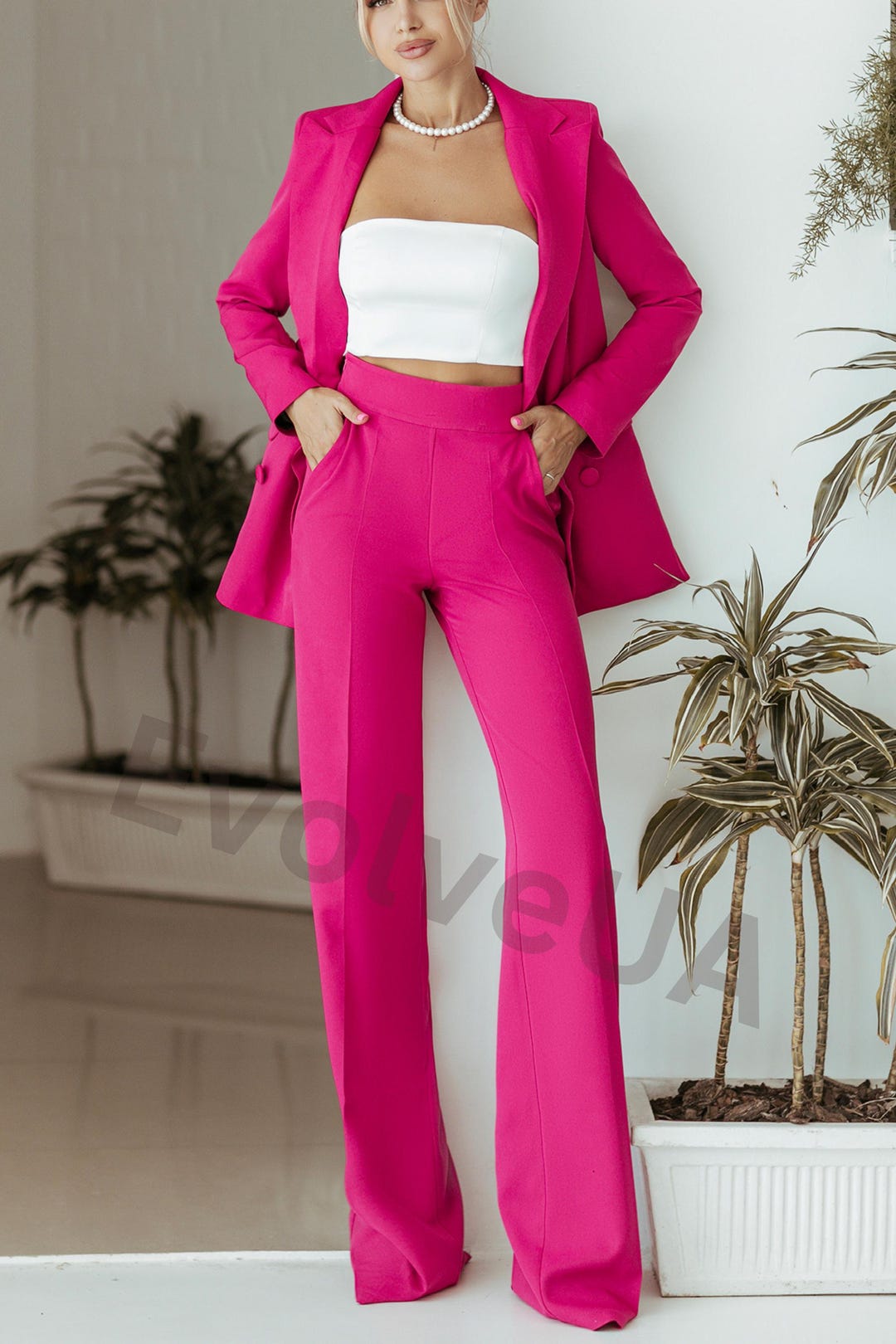 Tailleur Pantalone Abbinamenti Pantaloni Rosa Tailleur Rosa Da