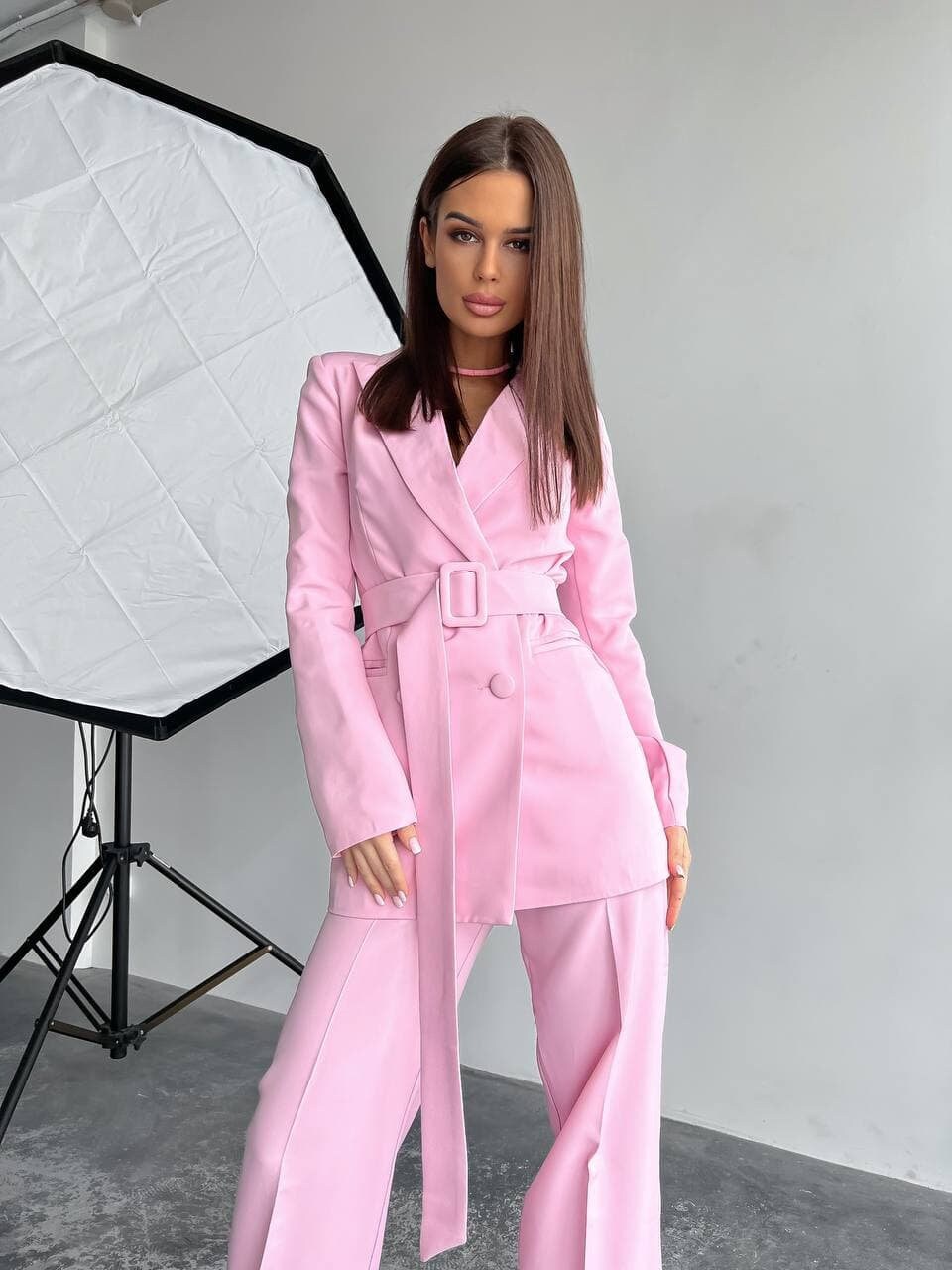 Light Pink Formal Pantsuit for Women, Business Casual Suit for