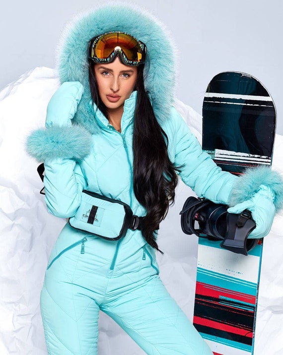 Mono de esquí para mujer rosa caliente, traje de nieve de invierno para  mujer, monos cálidos