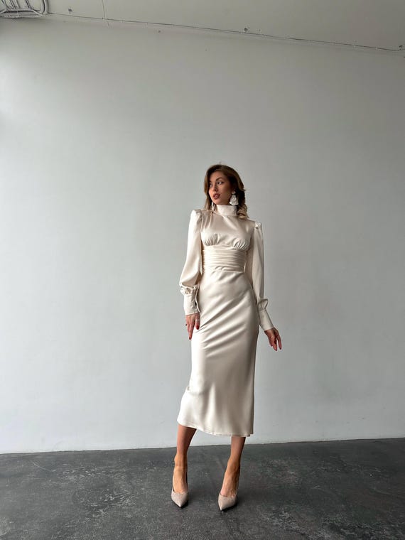 ivory dress graduation Off the Shoulder White Ivory Wedding Dresses, Ivory Prom Formal Gradua