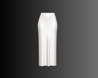 White Satin Maxi Skirt for Women, White Maxi Skirt Classy Style