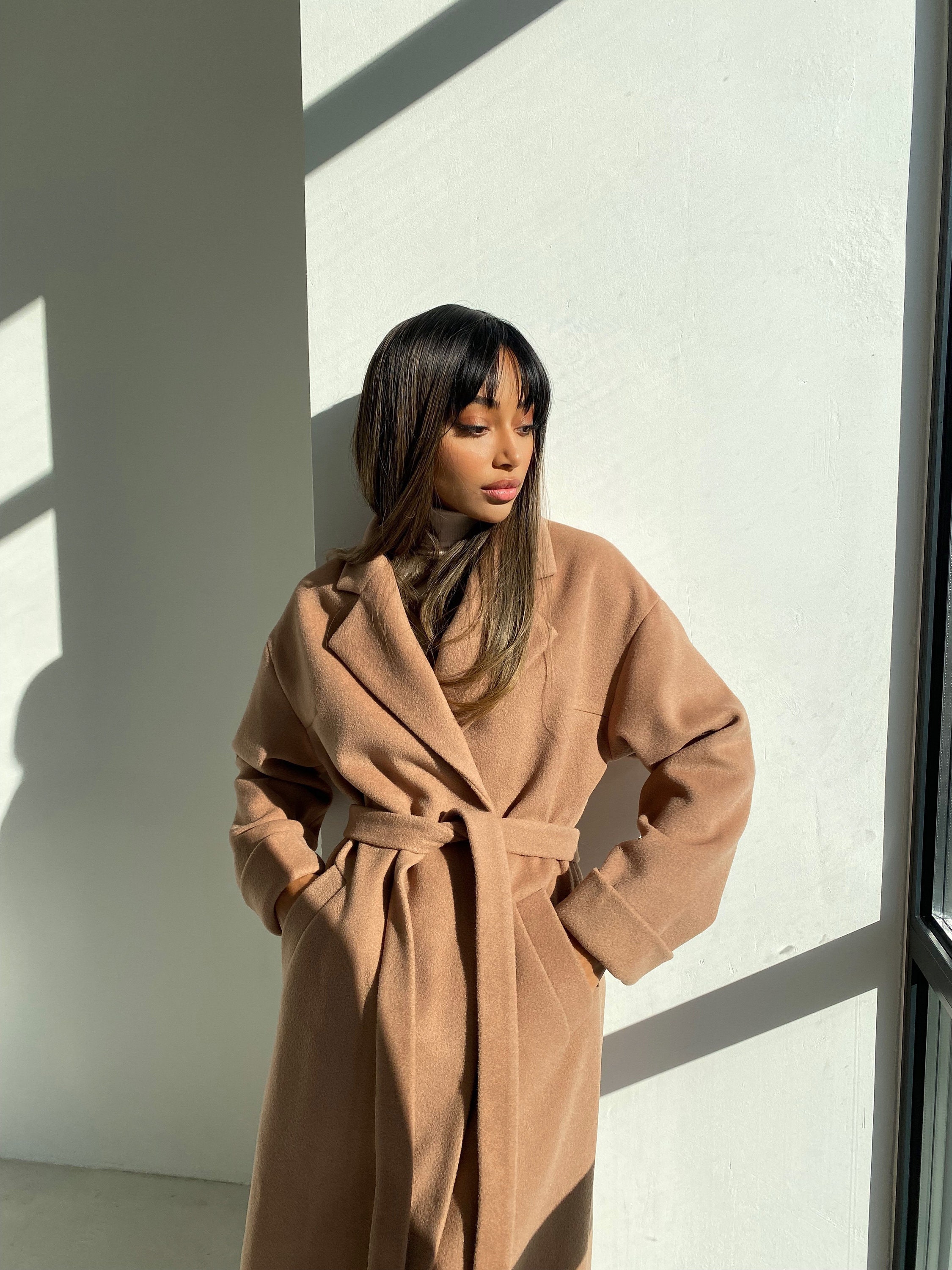 Spring Camel Coat Women Long Camel Coat Camel Wrap Coat for Etsy UK