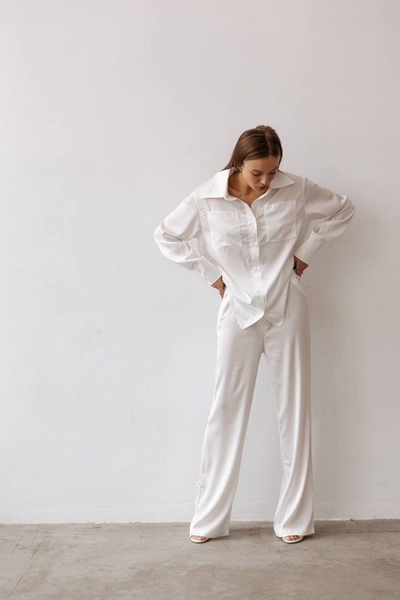 Tailored linen and silk pants in White for | Dolce&Gabbana® US