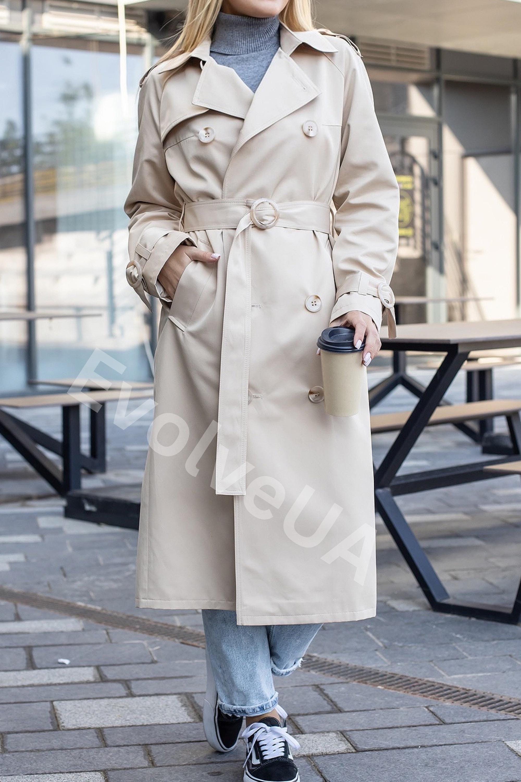 laubeblanc wide belt trench coat