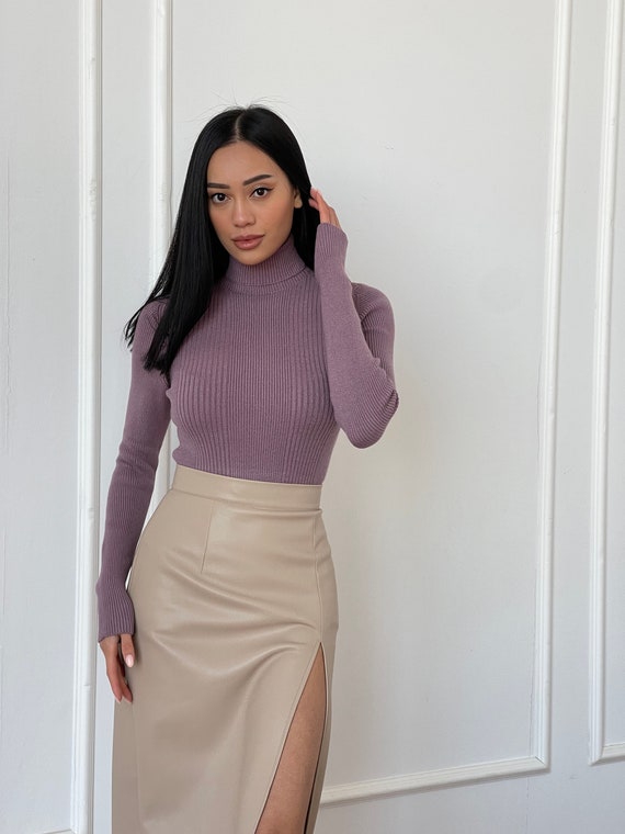 Faux leather midi skirt tan deals