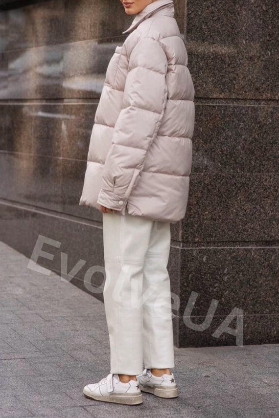 Ivory puffer coat online