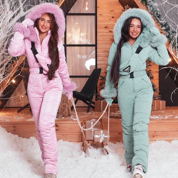 Dames ski-jumpsuit, winterjumpsuit voor dames, warme overall dames, wit snowboardpak dames, ski-eendelig voor dames, sneeuwpak