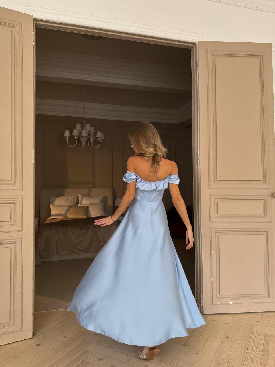 women's light blue winter off the shoulder dress women's light blue off the shoulder dress for winter ball Dreamers & Lovers Off-Shoulder Maxi