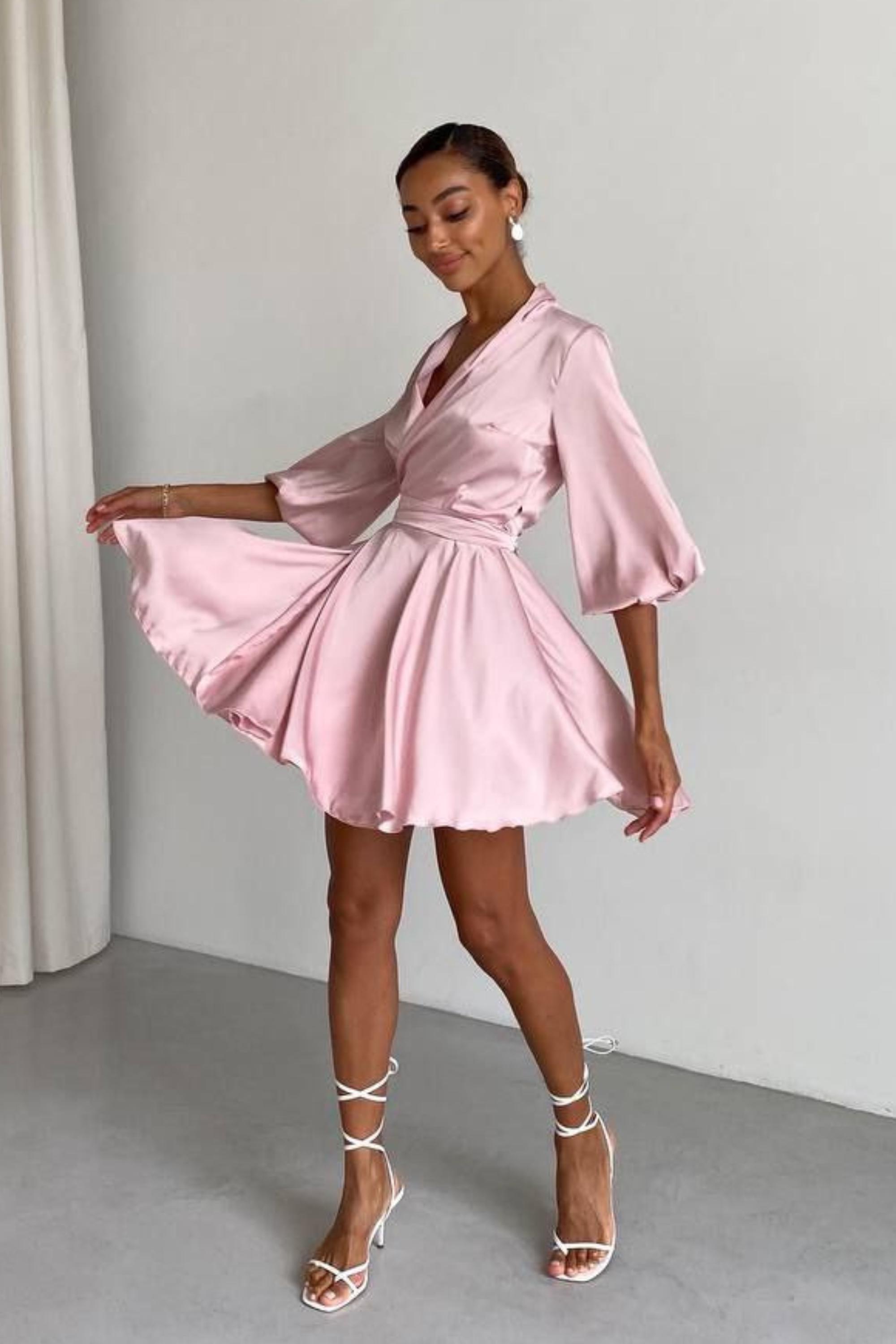 a line mini dress Buy Ladivine KV1133W Strapless Satin Short Mini Wedding Dress – Ships USA & Canada main image 0
