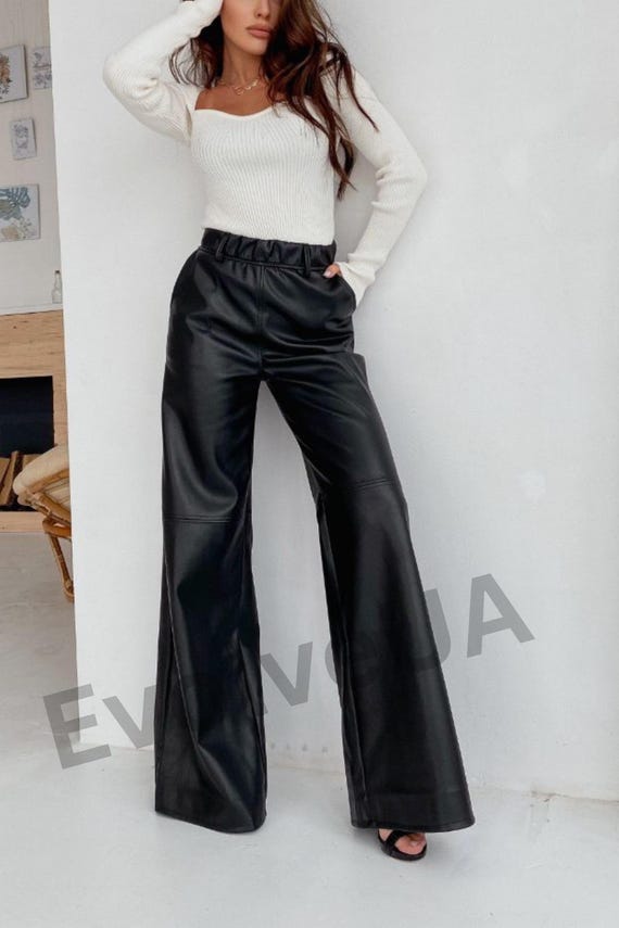 Leather palazzo pants sale