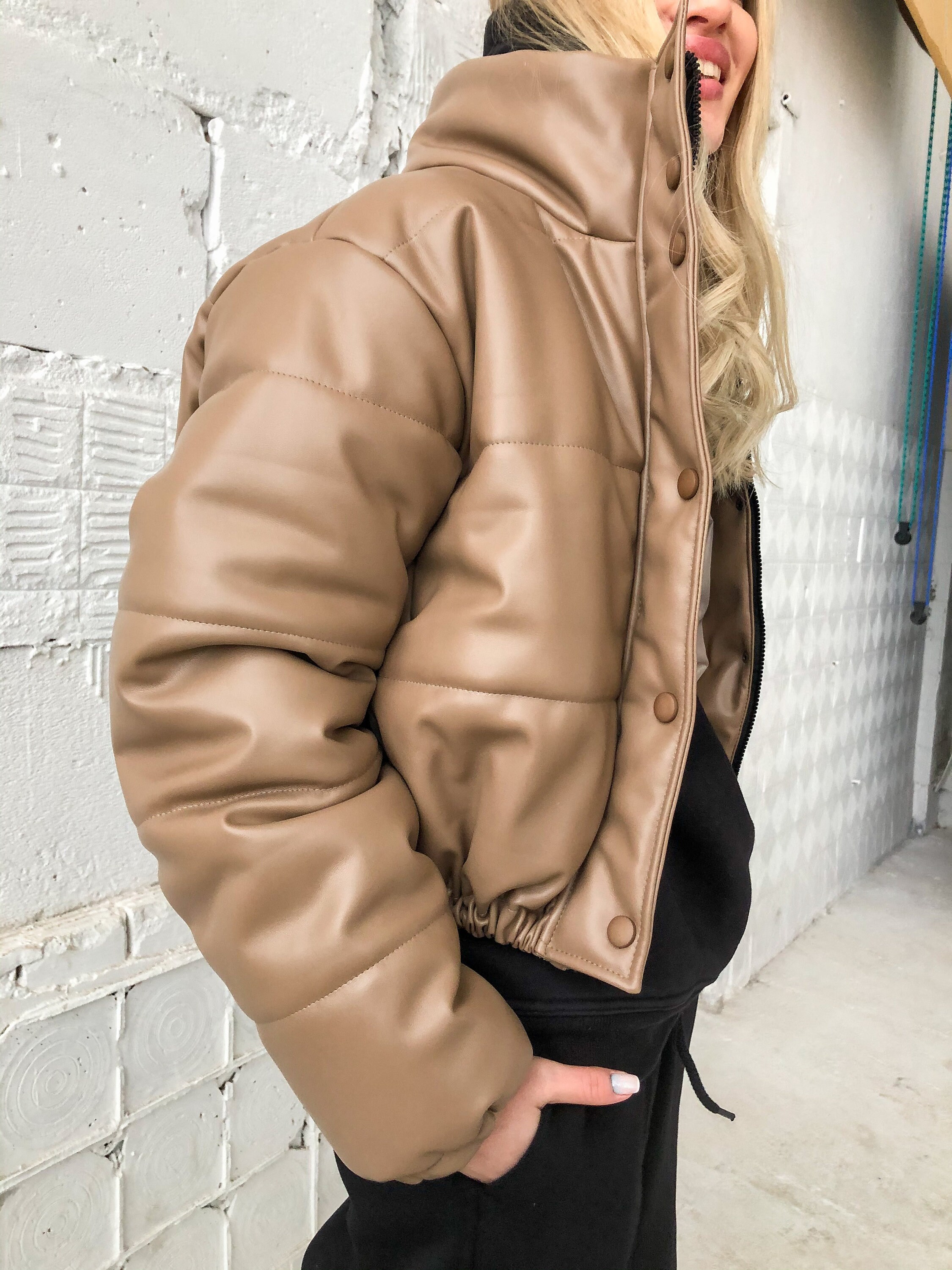 Beige Puffer Jacket - Etsy