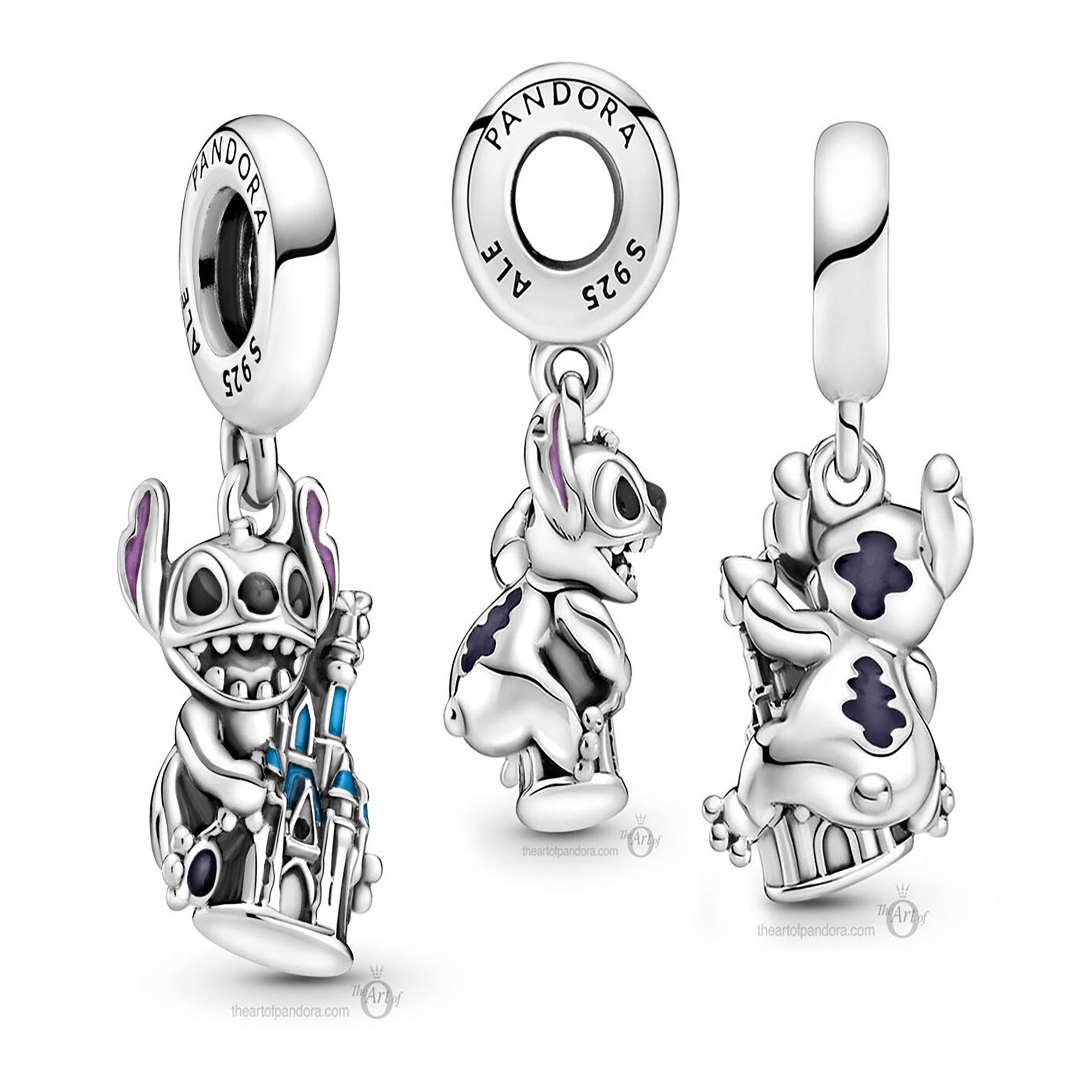 Charms for pandora charm braceletDisney Stitch and Castle Etsy