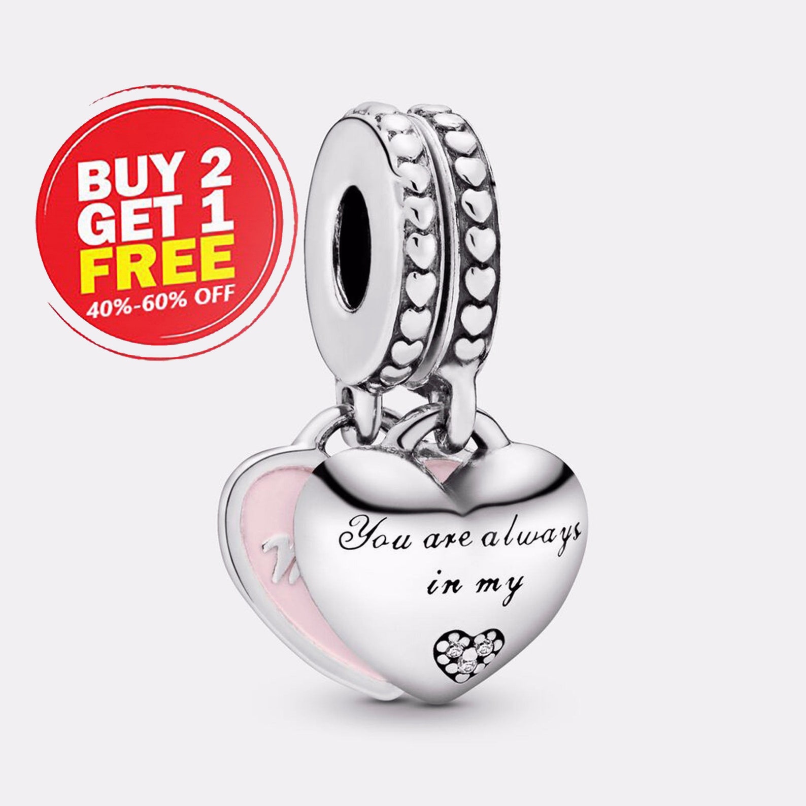 Pandora Charms Mother & Daughter Hearts Dangle Charm for Etsy UK