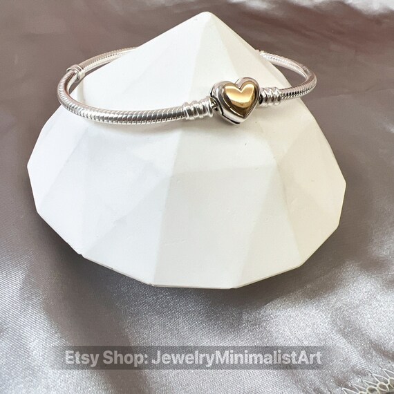 Domed Golden Heart Clasp Snake Chain 